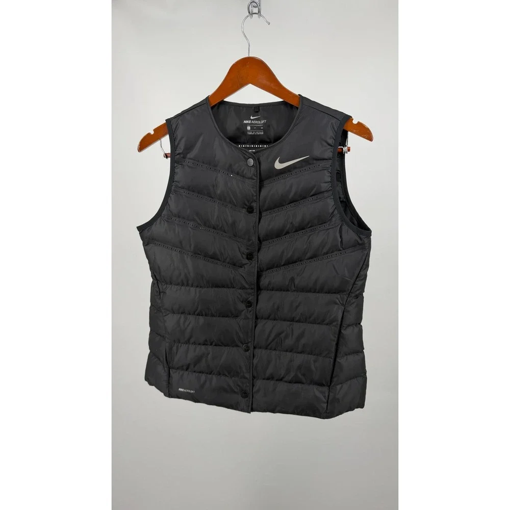 Nike AeroLoft Vest Womens Small Black Running Lightweight‎ Snap Front